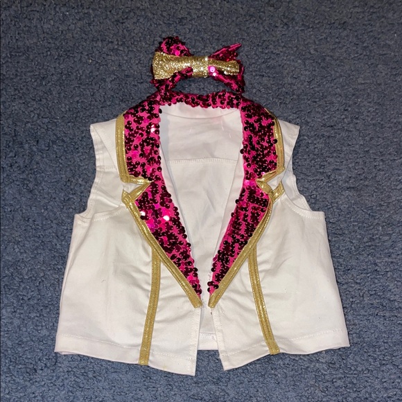 Weissman Fuchsia and Gold Dance Costume - Picture 5 of 6